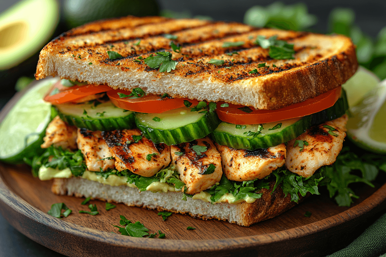 Bali-Style Grilled Hummus Chicken Sandwich | Kids' Healthy Lunch