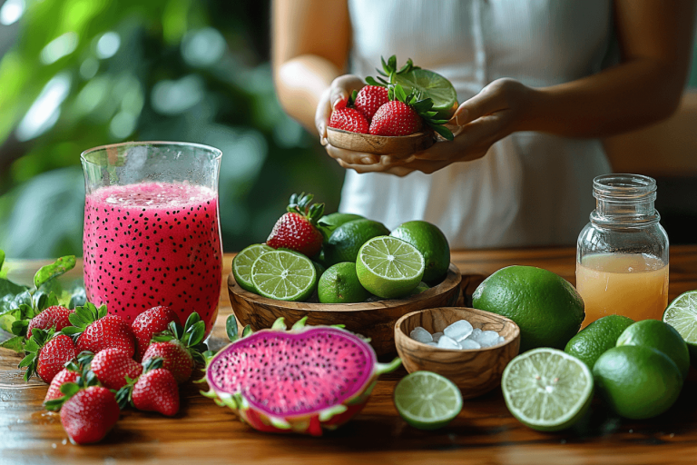 Bali-Style Strawberry Lime Smoothies: A Refreshing Tropical Treat for Kids in Bali- Ingredients