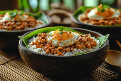 Easy Chicken and Egg Bowl Recipe for Families Visiting Bali