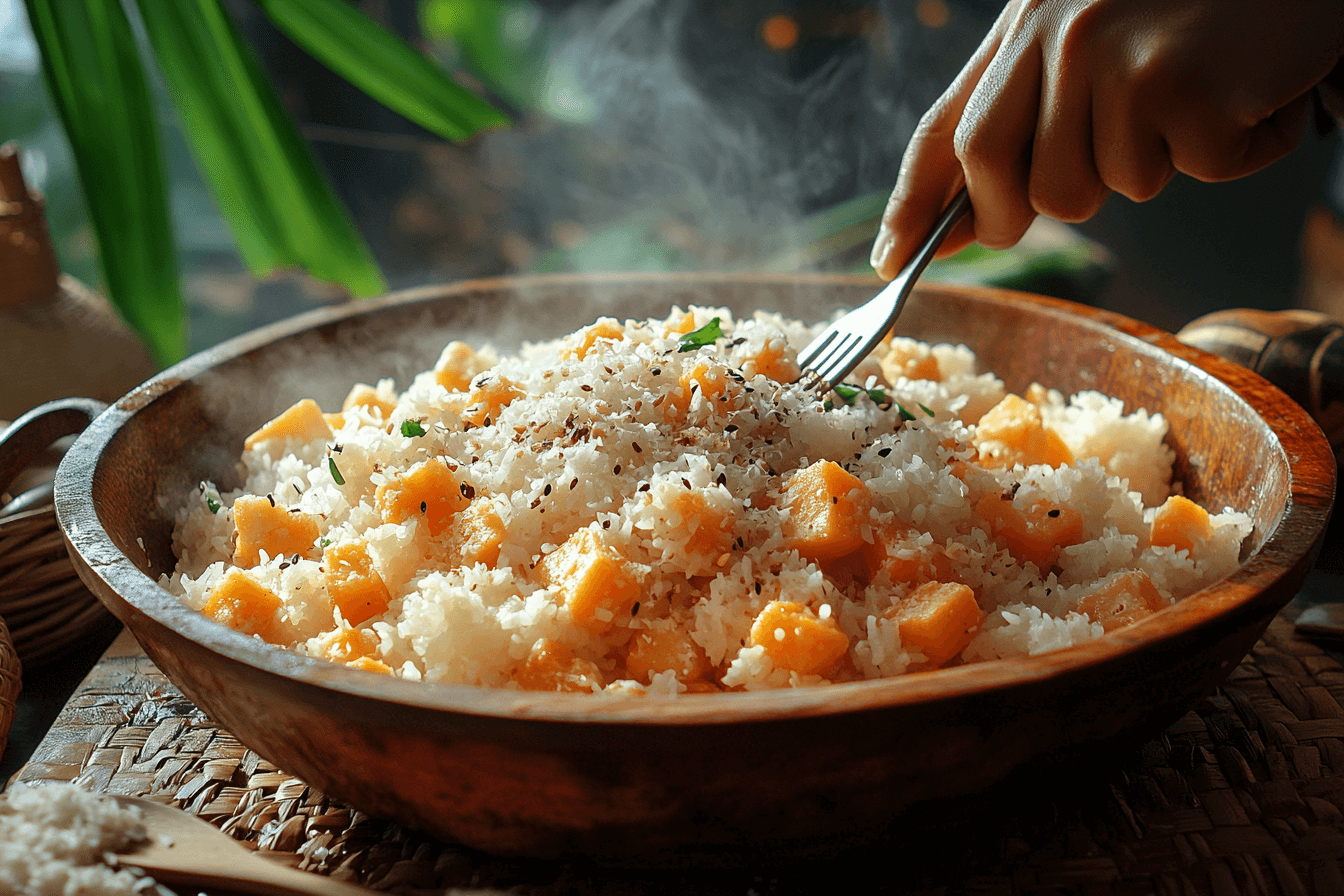 Delicious Sweet Potato Rice for Families Visiting Bali | Steps To Cooking-4
