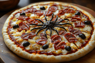 Spooky Halloween Spider Pizzas Recipe: A Perfect Snack for Kids in Bali