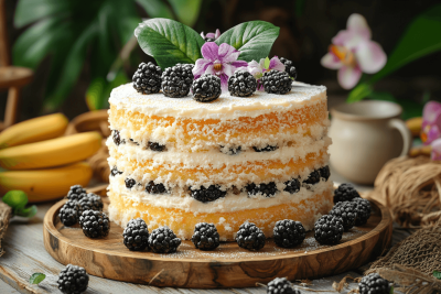 Tropical Blackberry Victoria Sponge Recipe Perfect for Bali Families