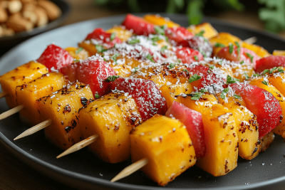 Tropical Fruit Skewers with Yogurt Dip: A Healthy Bali Snack