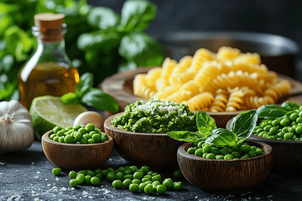 Pea Pesto Pasta Shapes: A Bali-Inspired Weaning Recipe | Ingredients