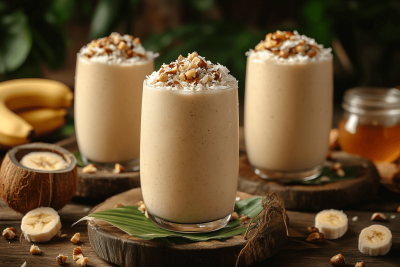 Tropical Banana, Honey & Hazelnut Smoothie for Families in Bali