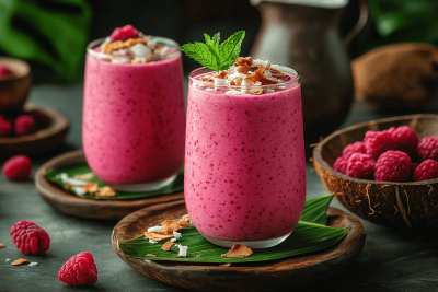 Tropical Raspberry and Apple Smoothie Recipe for Families in Bali