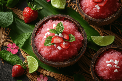 Strawberry & Mint Granita: A Refreshing Treat for Kids in Bali