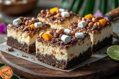 Bali-Inspired Easter Rocky Road Cheesecake Bars Kids Will Love