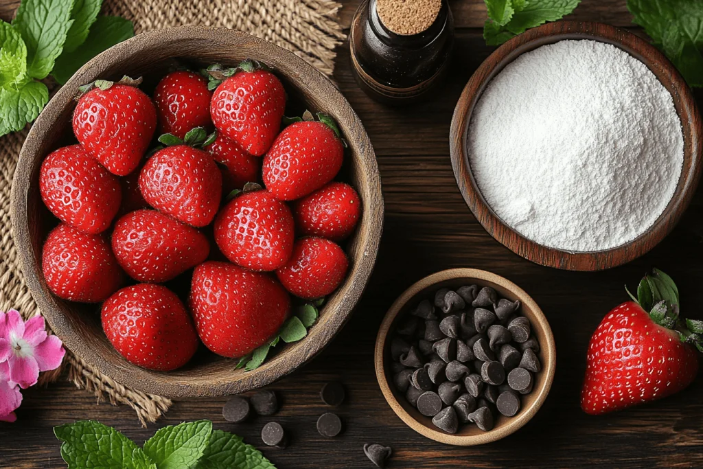 Ingredients for Strawberry Santas (Serves 4 Kids)