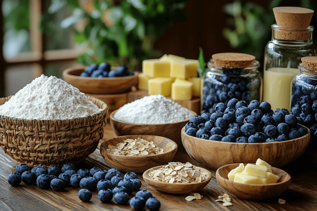 Ingredients for Bali-Inspired Blueberry Cookie Bars (Serves 4 Kids)