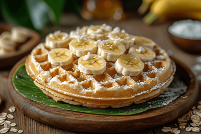 Healthy Banana Oat Waffles for Kids in Bali, Indonesia