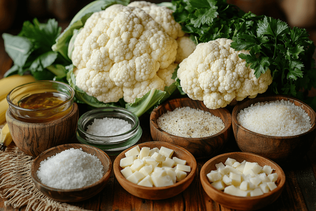 Ingredients for Bali-Inspired Parmesan Roast Cauliflower (Serves 4 Kids)