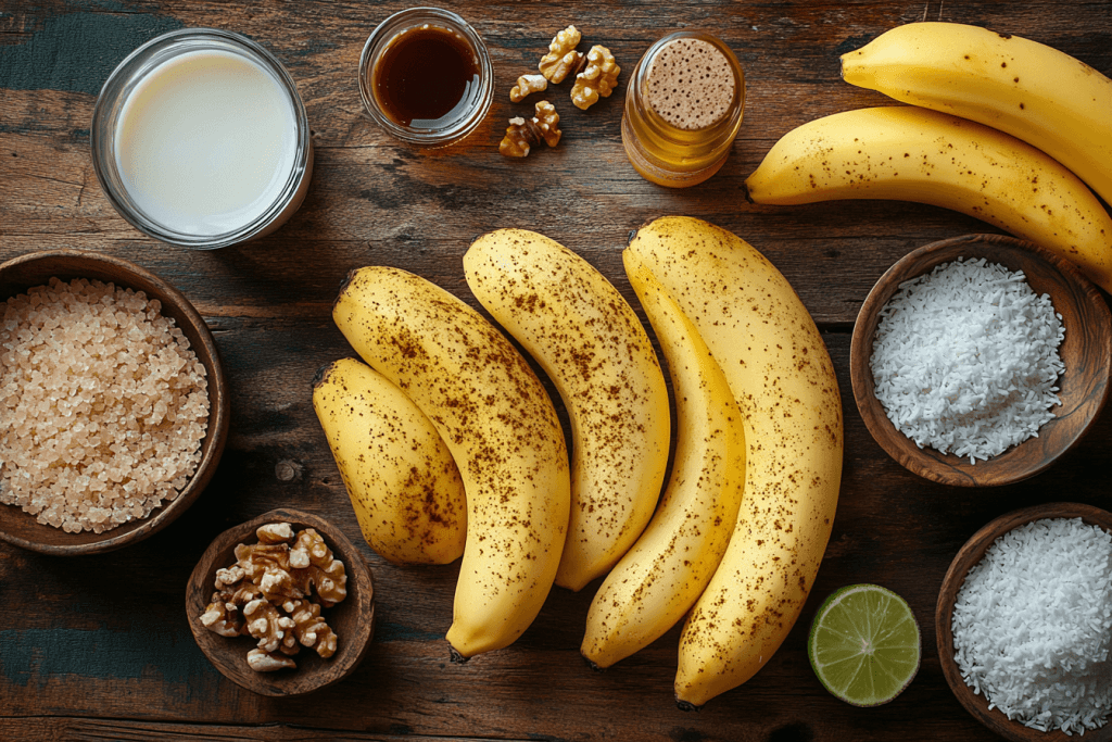 Ingredients for Bali-Inspired Banana Popsicles (Serves 4 Kids)