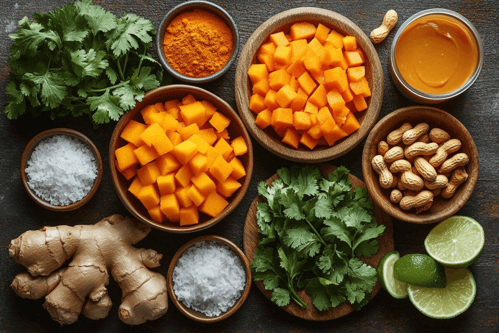 Ingredients for Bali-Inspired Pumpkin Soup (Serves 4 Kids)