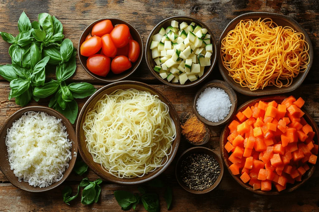 Ingredients for Bali-Inspired Creamy Tomato Pasta (Serves 4 Kids)