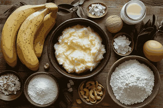 Bahan untuk kue pisang ala Bali