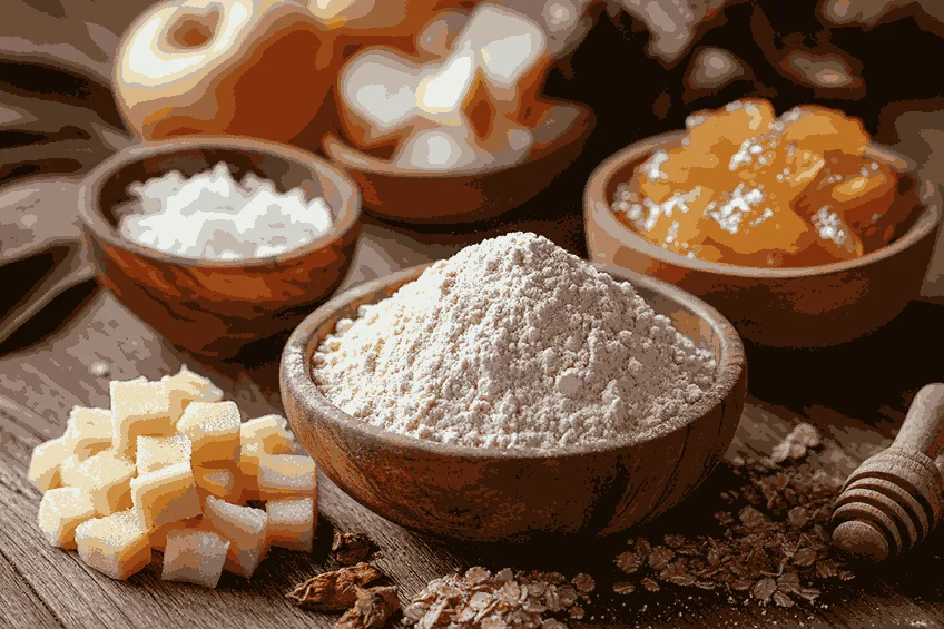 Ингредиенты для маффинов с яблоком и финиками в балийском стиле