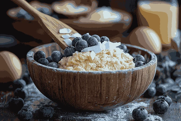 Bentuk adonan scone dengan blueberry
