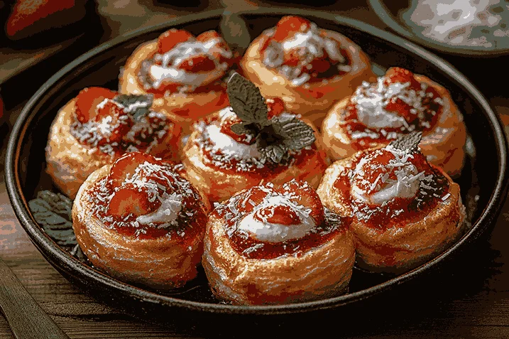 Как приготовить клубничные роллы с кремом для детей на Бали