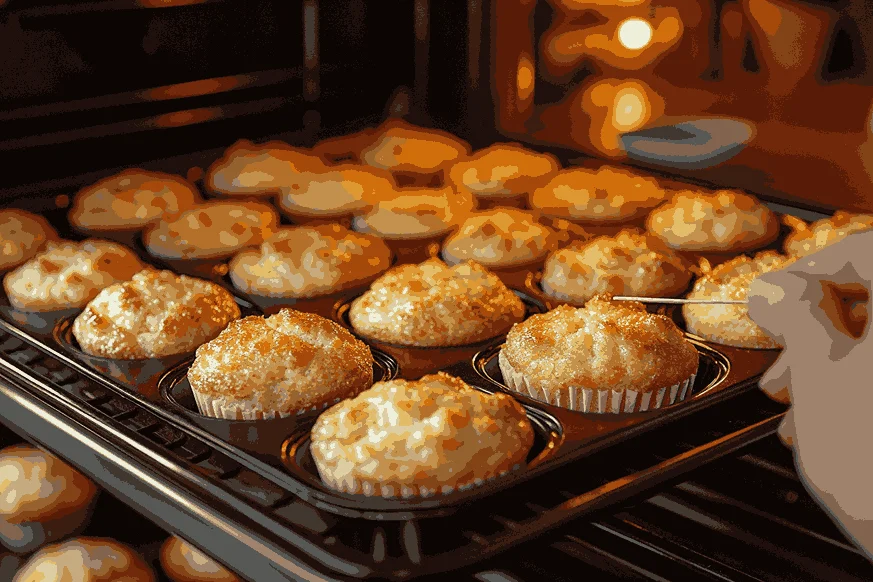 Campur adonan dan isi loyang muffin