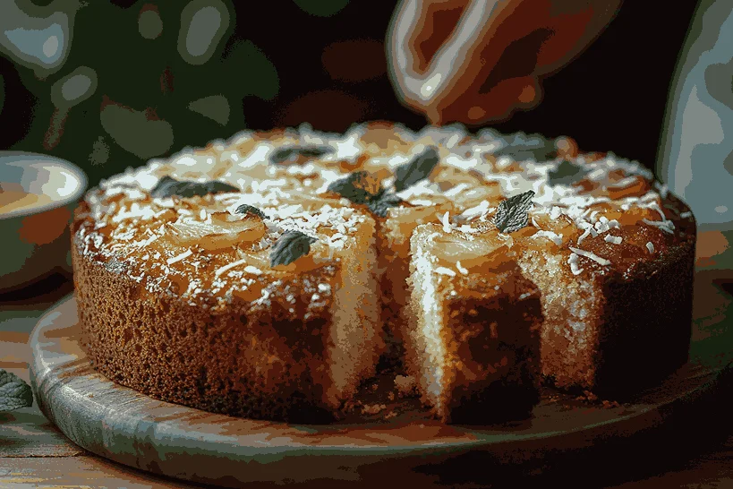 Tambahkan topping dan sajikan Kue Feijoa