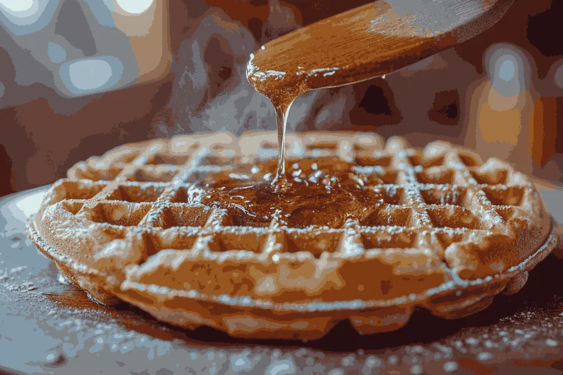 バナナオートワッフルを焼く