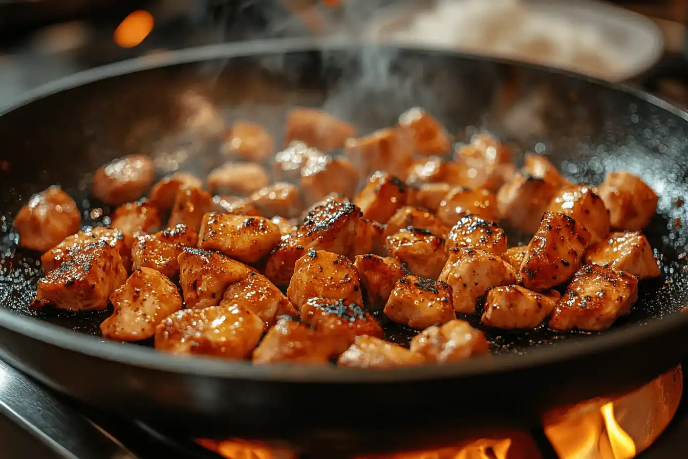 Memasak ayam untuk Tumis Ayam Nanas