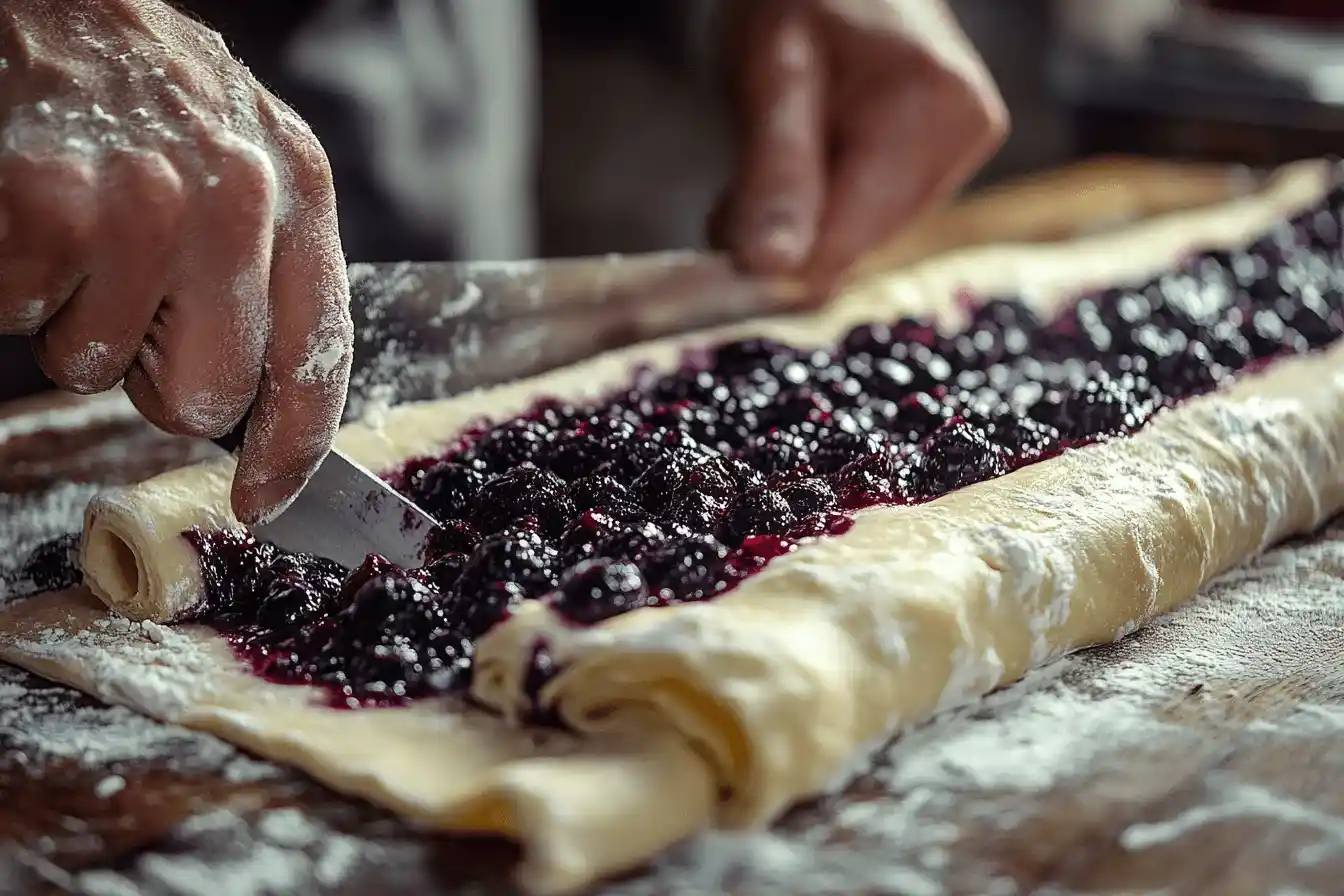 Merakit Gulungan Blueberry