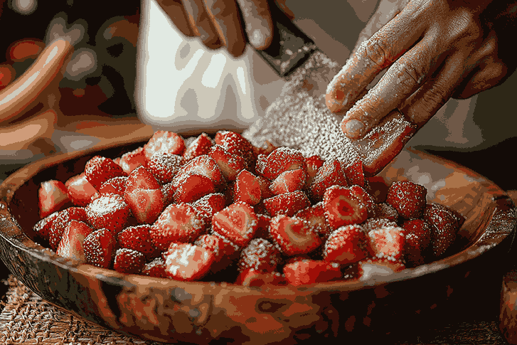 Подготовка корочки для клубничных крошек
