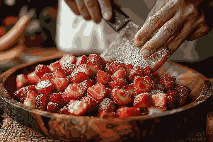 Подготовка корочки для клубничных крошек