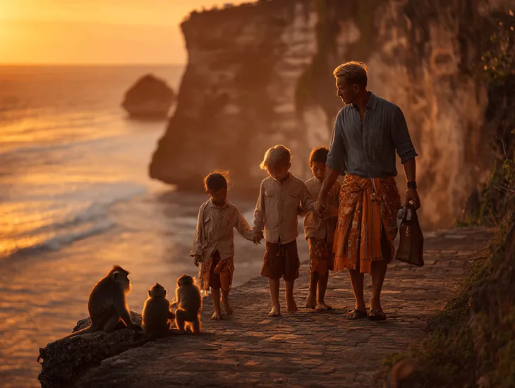Uluwatu Temple with kids 2026 – monkeys, modest dress, cliff paths and child-friendly safety habits