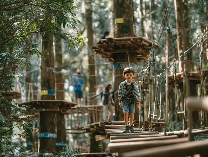 Bedugul canopy park Bali 2026 – kid-height circuits, safety gear and gentle starter challenges