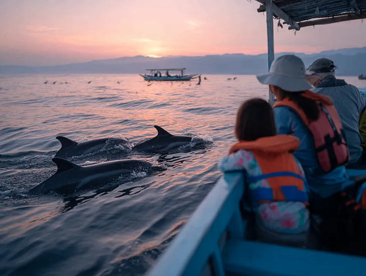 dolphins watching at Lovina Beach Bali 2026 – what to expect, boat types and timing for family trips