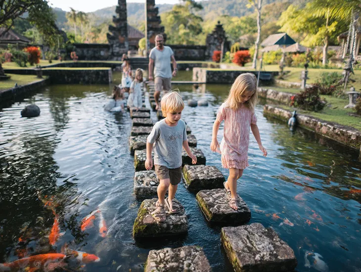 Visit Tirta Gangga Water Palace With Kids 2026 – royal koi ponds, stepping stones and spring-fed swimming pools