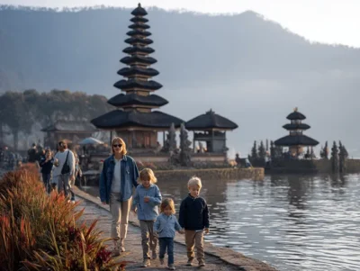 Family guide to Ulun Danu Bratan Temple in Bali lakeside