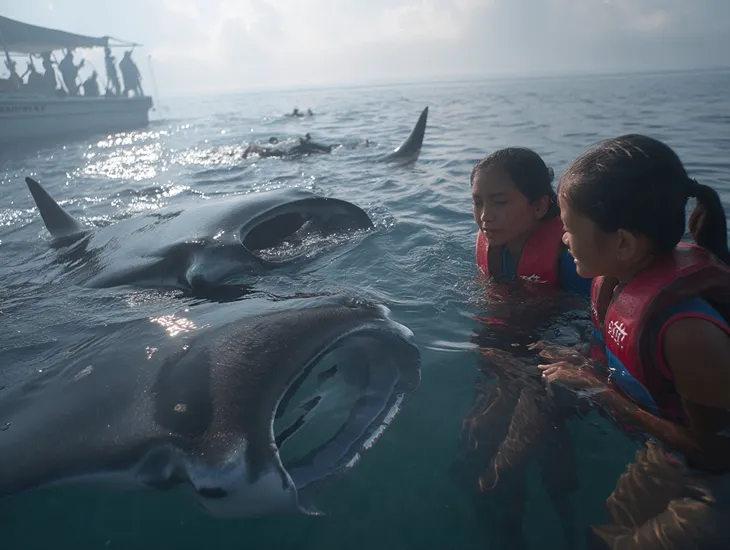 Manta Ray Snorkeling in Nusa Penida 2026 – Cleaning station behavior, underwater rock formations, and high sighting probability for family groups.