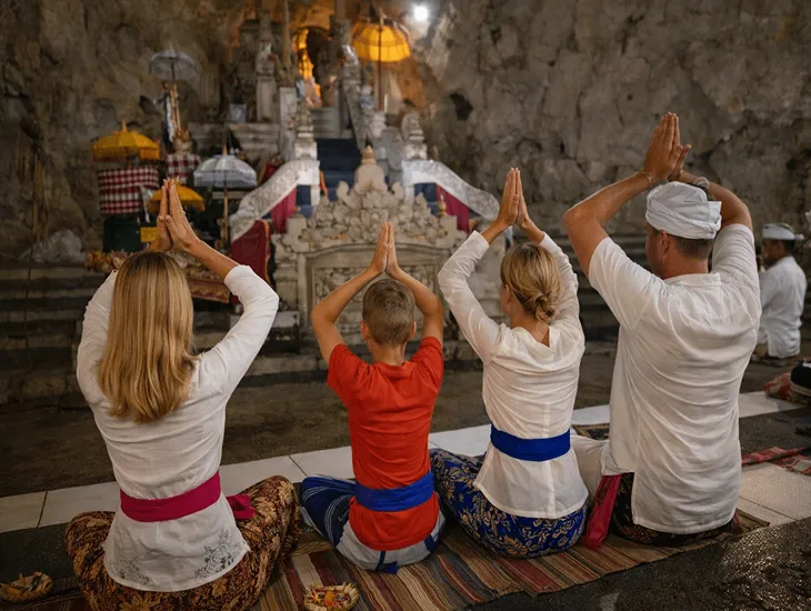 Temple etiquette in Bali 2026 – Sarong rentals, holy water blessings, and respectful silence