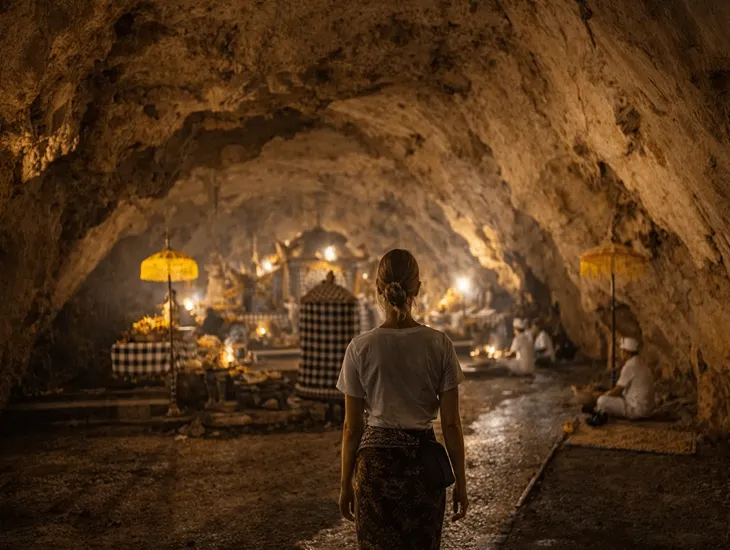 Cave safety in Bali 2026 – Flashlight usage, sturdy footwear, and breathable clothing for kids