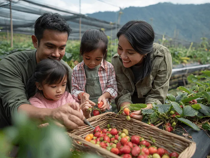 Family Strawberry Picking in Bedugul 2026 – Interactive farming lessons, sustainable practices, and educational farm-to-table experiences for teens