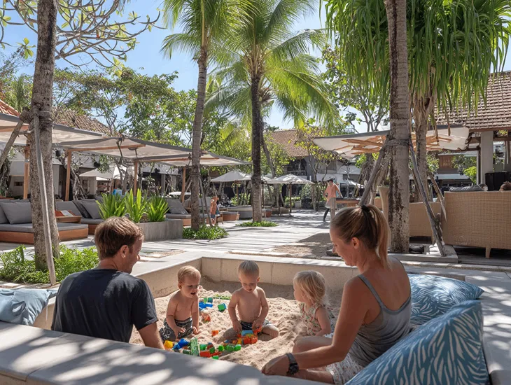 Family resorts in Nusa Dua 2026 – Supervised playrooms, shallow pools, and secure luxury suites.