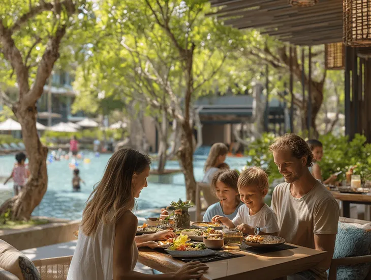 Family-friendly hotels in Bali] 2026 – Educational games, pool safety supervision, and creative play for children.