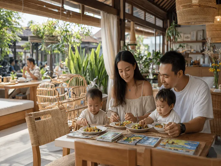 Ubud vegetarian dining 2026 – Kids play corners, organic ingredient sourcing, and family seating arrangements in Gianyar