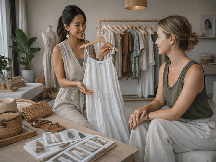Fashion in Indonesia 2026 – Linen date night dresses, breathable accessories, and tropical evening wear for women