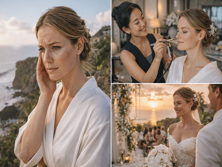Uluwatu Wedding Makeup 2026 – Real bride experience, sunset ceremony touch-ups, and humidity resistant styling for cliffside venues
