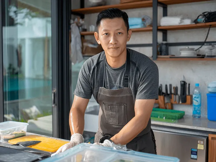 Bali Kitchen Safety 2026 – Chef hygiene protocols, knife safety standards, and food storage organization for private villa staff