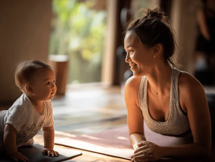 Home Fitness in Bali 2026 – Resistance band workouts, safe infant floor play, and villa-based postpartum health