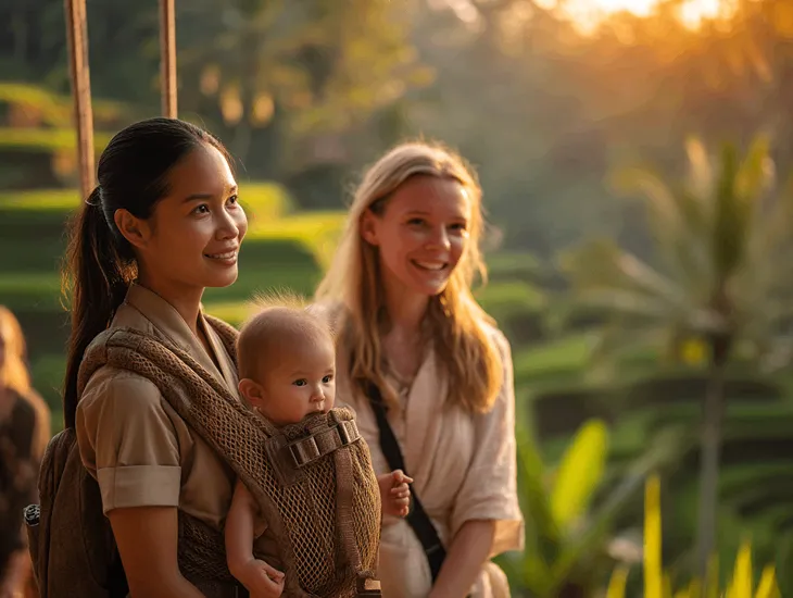 Rice Terraces Swing in Bali – Real-story timing in Tegalalang, professional nanny support, and a stress-free family photo session