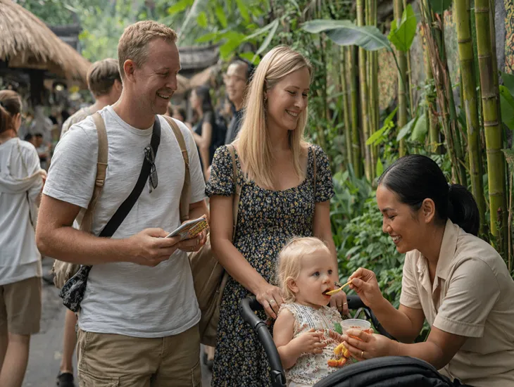 Original Swing in Bali – Real family photo success, nanny support in Bongkasa, and stress-free planning around queues and heat