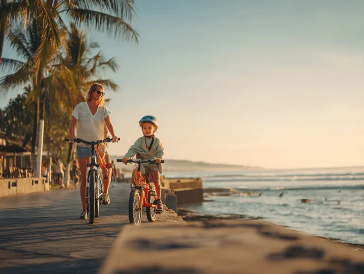 Toddler Activities in Bali – Child bike seats, safe coastal paths, and family ride pacing