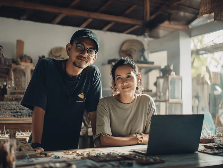 Artisanal workshop in Indonesia 2026 – A professional babysitter in Bali supervising children at the artisan workshop.